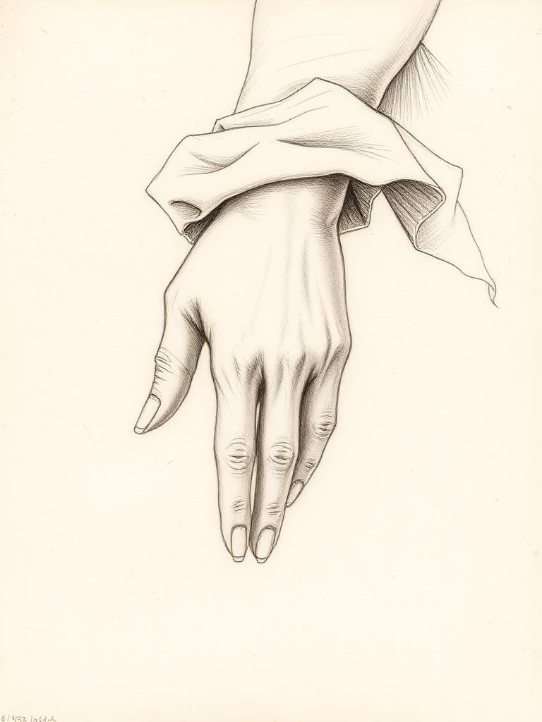 Studio di mano e drappeggio
