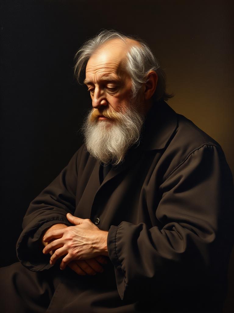Studio di Anziano in Meditazione